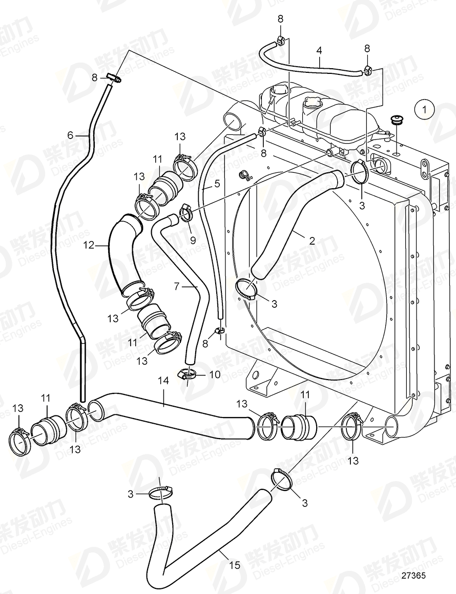 VOLVO Hose clamp 994565 Drawing
